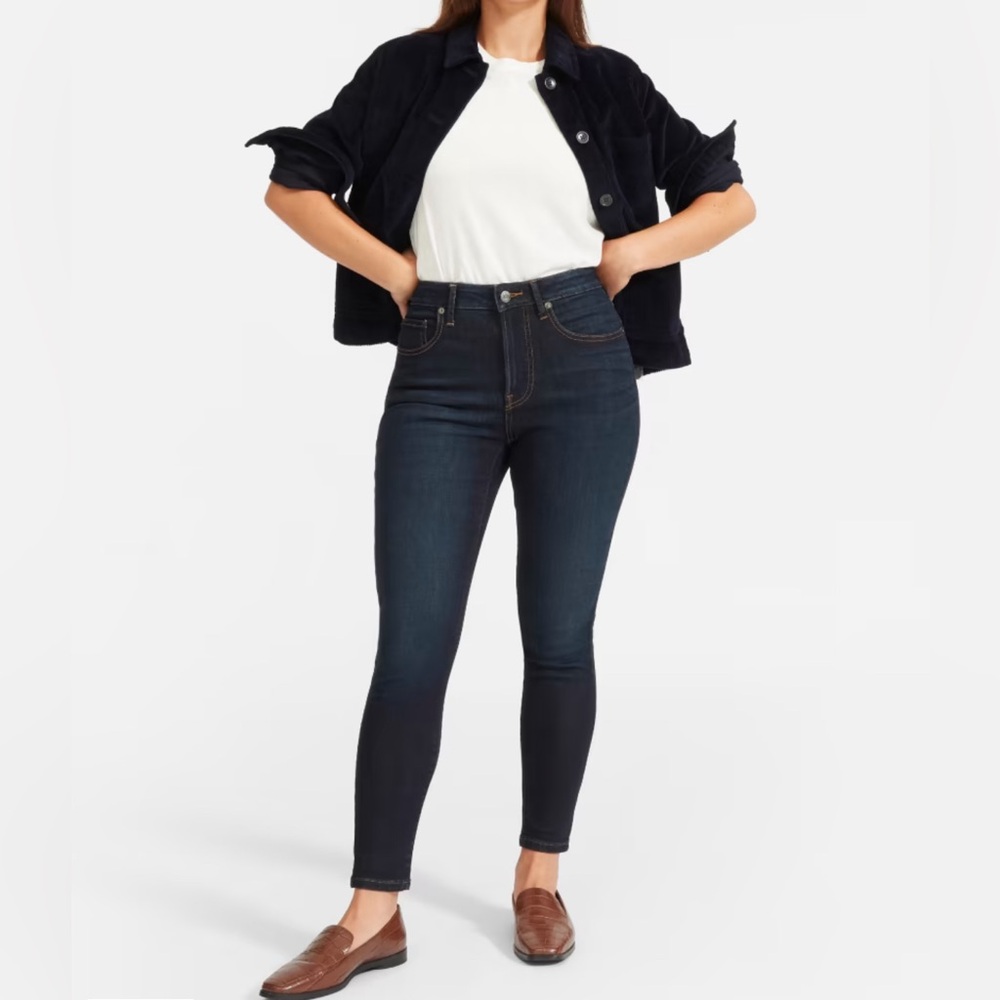 Everlane High-Rise Skinny Jeans in Dark Indigo